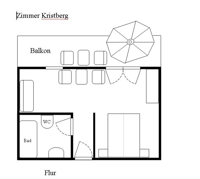 Grundriss / Plan des Zimmers